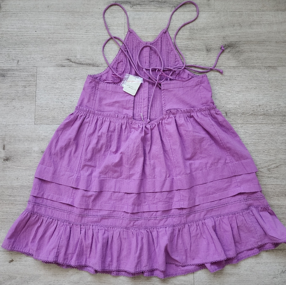 Free People Lavender Purple Button-Front Sundress - Picture 4 of 9